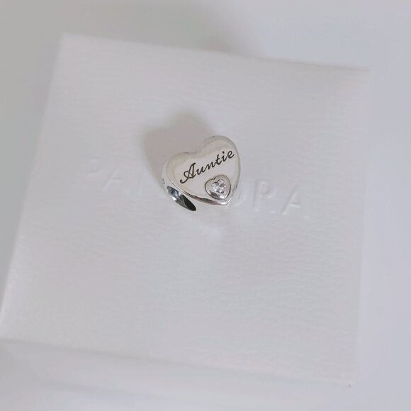 Pandora Auntie Heart Charm S925 Sterling Silver with box - Picture 5 of 6